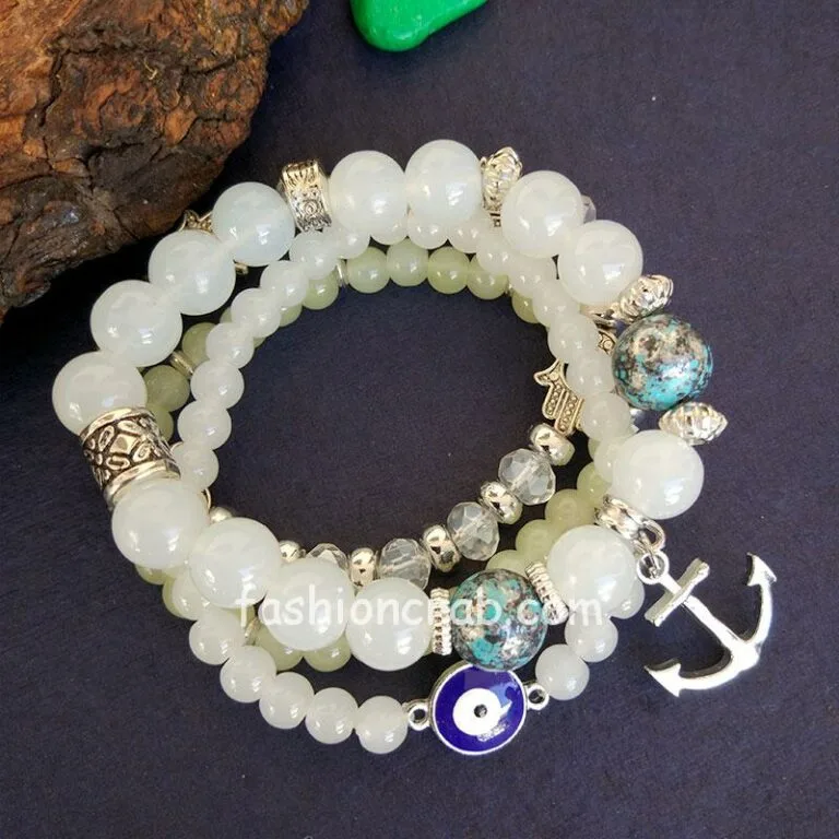 White Pearl Charm Bracelet for Girls