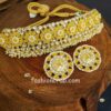Yellow Choker Set with Earrings for Women