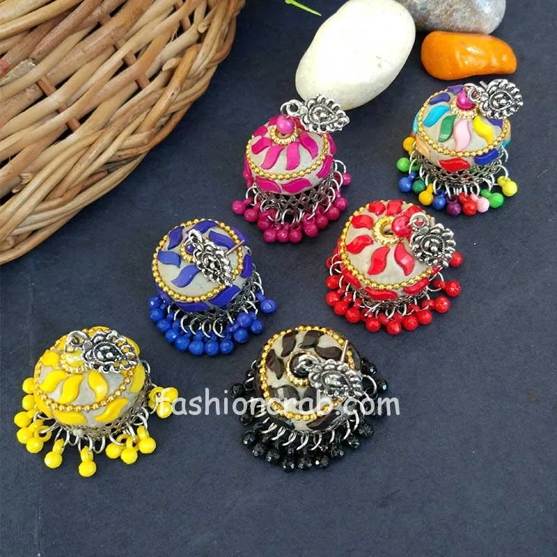 Beautiful Oxidized Jhumka Earrings