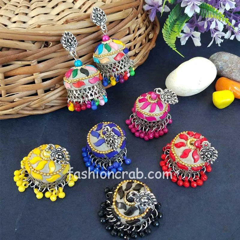 Beautiful Oxidized Jhumka Earrings