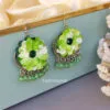 Green Pearl Flower Earrings-01 Green Pearl Flower Earrings