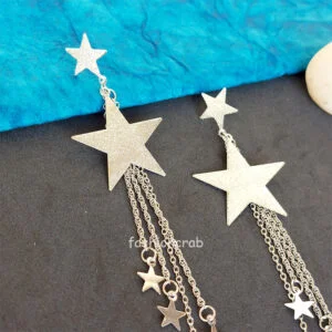 Silver Color Star Earrings