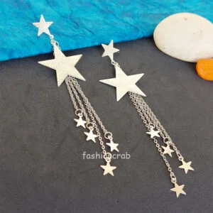 Silver Color Star Earrings