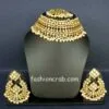 Cream Colour Punjabi Kundan Choker Set for Reception
