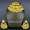 Lemon Colour Punjabi Kundan Choker Set for Reception