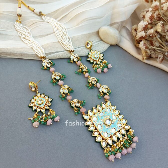 Long Kundan Necklace Long Kundan Necklace