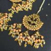 Peach-Punjabi Big Maang Tikka with Earrings for Girl-01 Peach-Punjabi Big Maang Tikka with Earrings for Girl
