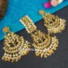 White Colour Punjabi Kundan Earrings with Maang Tikka
