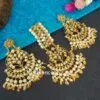 White Colour Punjabi Kundan Earrings with Maang Tikka