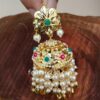 White Traditional Jadau Jhumka with Maang Tikka-02 White Traditional Jadau Jhumka with Maang Tikka