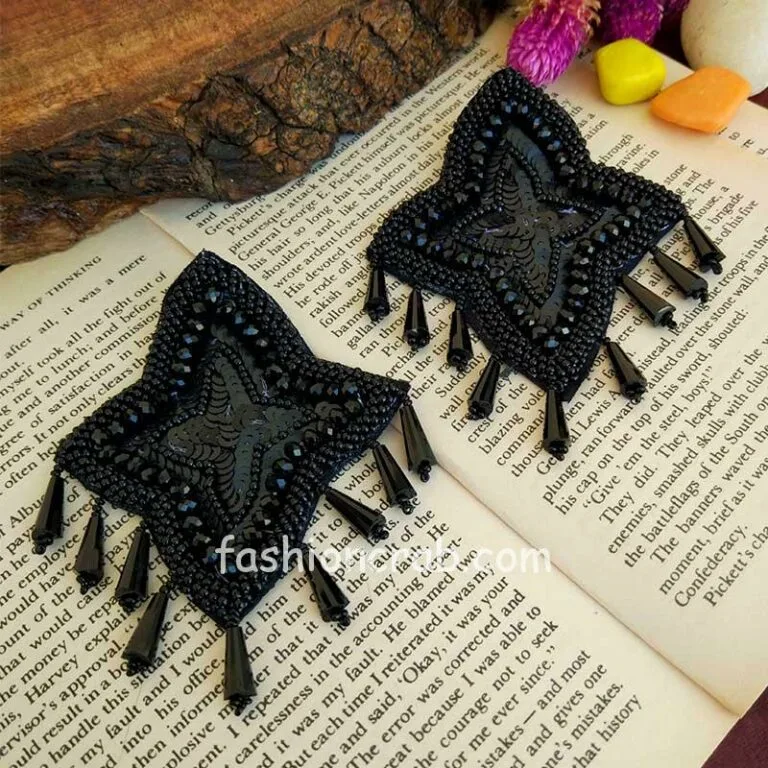 Black Beads Ear Studs