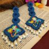 Blue Beads Tassel Earrings for Girls-01 Blue Beads Tassel Earrings for Girls