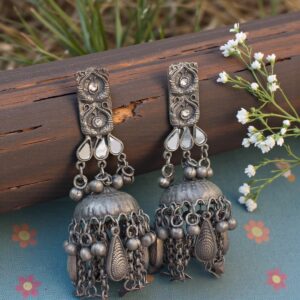 Celebrity Jhumka Mirror Oxidised Earrings