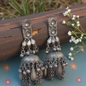Celebrity Jhumka Mirror Oxidised Earrings