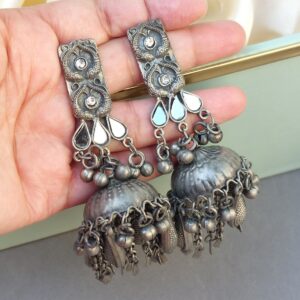 Celebrity Jhumka Mirror Oxidised Earrings