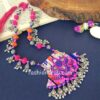 Indian Beads Blue Pink Necklace Set for Women