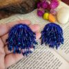 Navy Blue Stud Earrings for Women