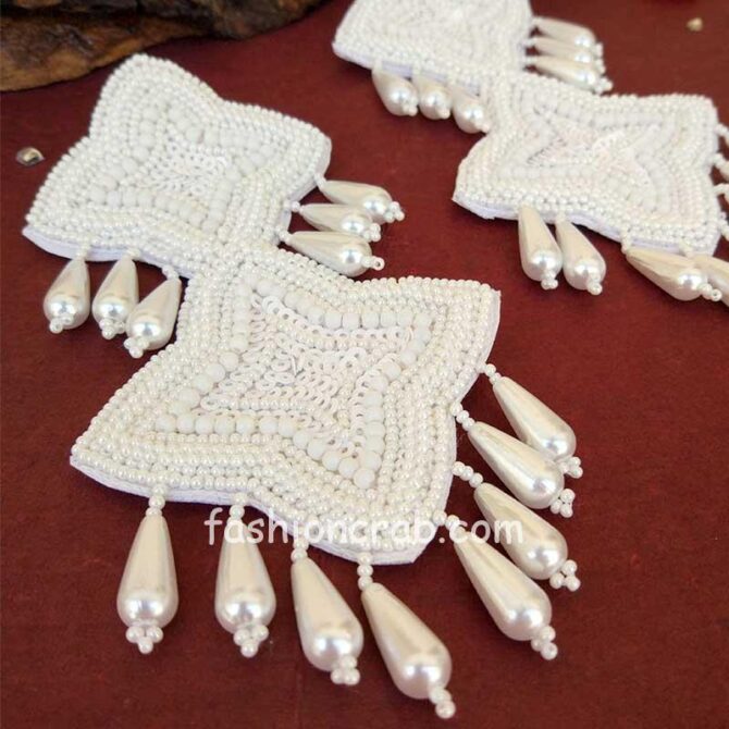 White Pearl Beads Earrings for Girls