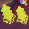 Yellow Beads Earrings for Girls