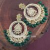 Green Pearl American Diamond Chandbali Earrings