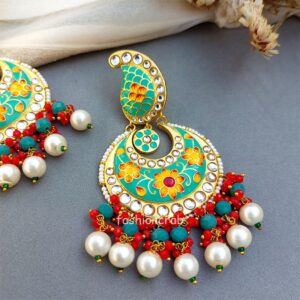 Sea Green Meenakari Earring for Festival