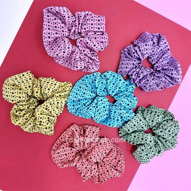 Polka Dot Scrunchies for Girls - Set of 6 Polka Dot Scrunchies for Girls - Set of 6