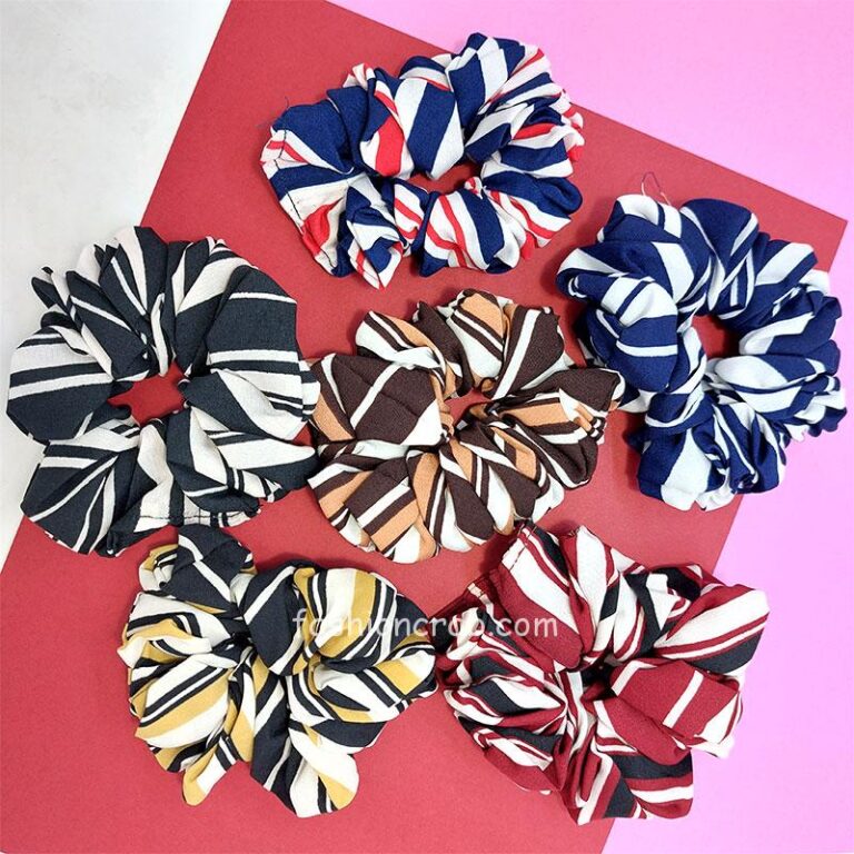 Printed Hair Scrunchies for Girls - Set of 6