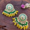 Small Yellow Pearl Chandbali Earrings for Girls