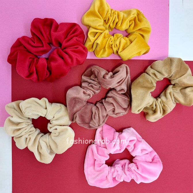 Velvet Scrunchies for Hair - Set of 6 Velvet Scrunchies for Hair - Set of 6