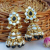Black Pearl Kundan Jhumki Earring