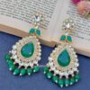 Floral Green Pearl Chandbali Earring