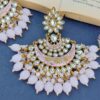 Floral Wedding Baby Pink Chandbali Earrings for Girls-01 Floral Wedding Baby Pink Chandbali Earrings for Girls