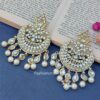Gold Tone Pearls Kundan Chandbali Earring