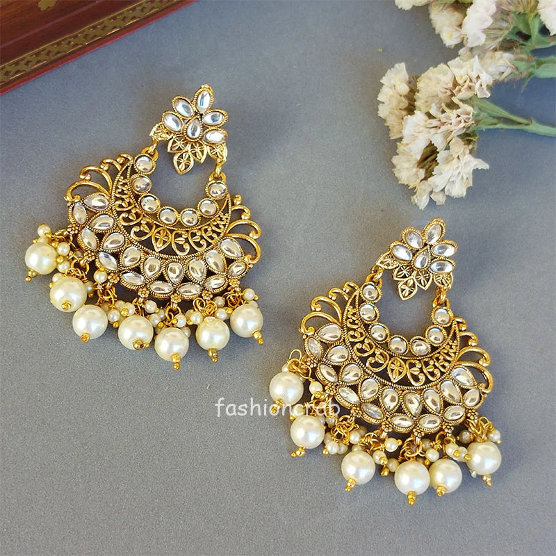 Golden Drop Earring for Indian Wedding