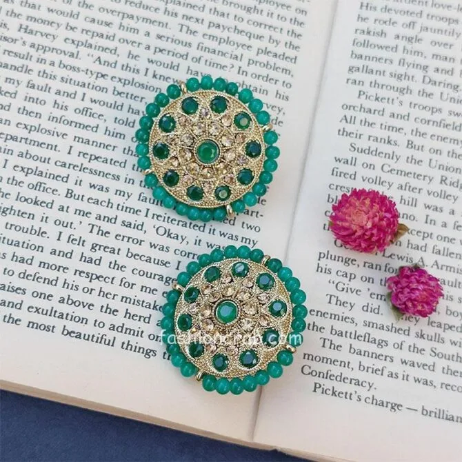 Green Pearl Stylish Stud Earrings for Women Green Pearl Stylish Stud Earrings for Women