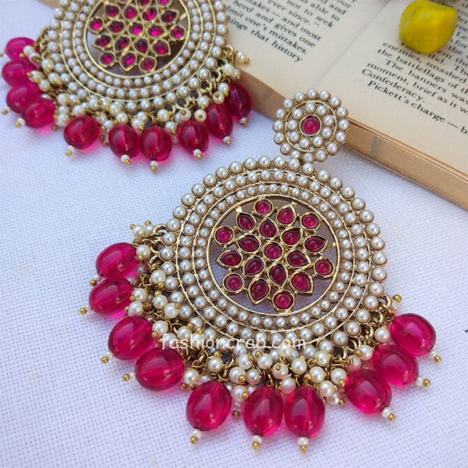 Handmade Small Pearl Pink Earrings