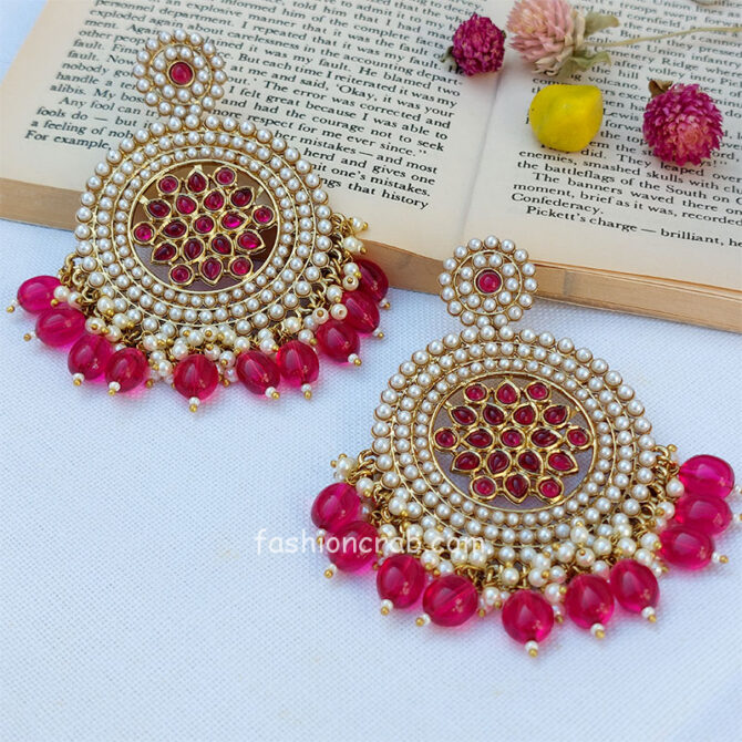 Handmade Small Pearl Pink Earrings Handmade Small Pearl Pink Earrings