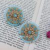 Light Blue Pearl Stylish Stud Earrings for Women