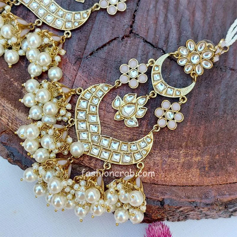 Moonlit Floral Jhumka Long Chandbali Earring