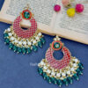 Pink & Green Lightweight Wedding Chandbalis