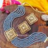 Grey Beaded Pearl Choker Set