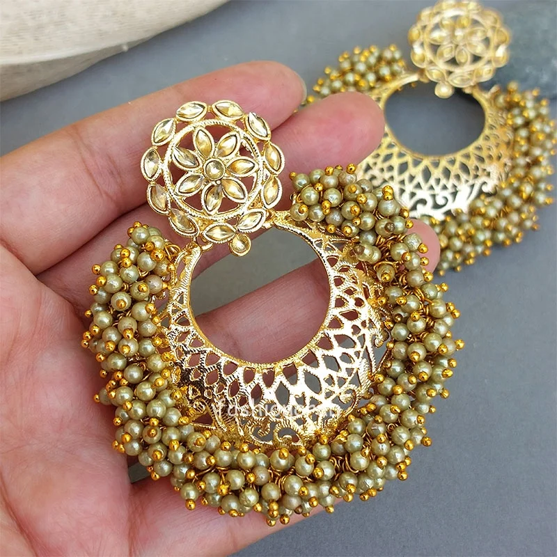 Light Green Pearl Earring for Girls