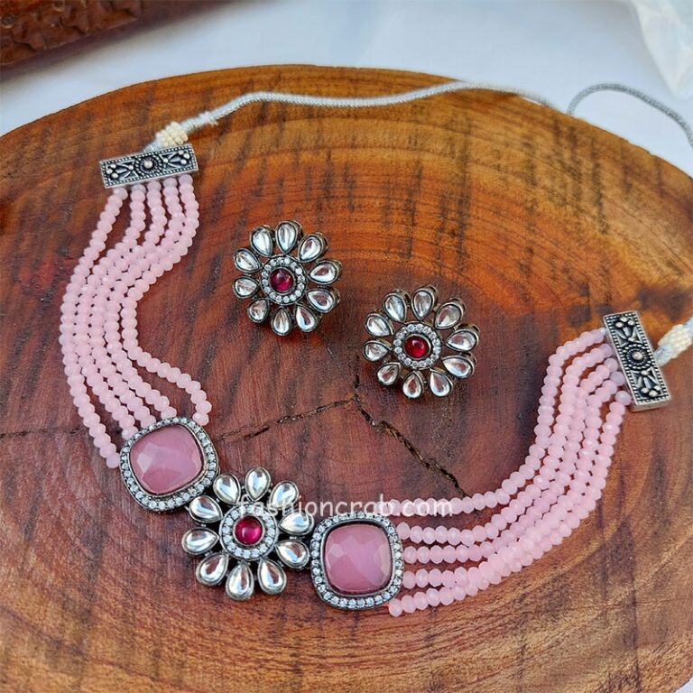 Light Pink Choker Indian Necklace