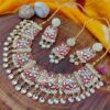 Maroon Meena Work Necklace Set for Women