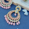 Pink Peach Color Earrings for Wedding