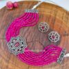 Rani Pink Beaded Choker Necklace Set