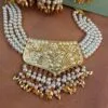 White Pearl Punjabi Necklace Set for Bride-01 White Pearl Punjabi Necklace Set for Bride