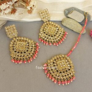 Ankita Maang Tikka Set for Wedding - Pink