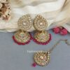 Hina Jhumka Earring and Tikka Set – Pink