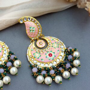 Light Pink Meenakari Earring for Festival